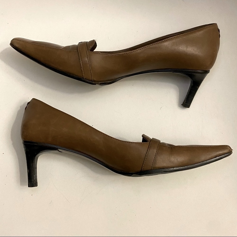 Gucci Brown leather Square Toe Low Heels - Picture 3 of 16